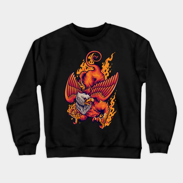 Mythical eagle head Chinese creature symbol culture vintage Crewneck Sweatshirt by SpaceWiz95